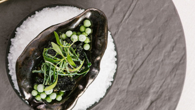 Oester, zeesla en wasabi