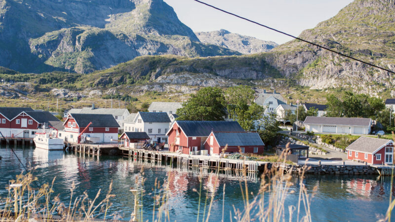 Sorvagen in Noorwegen waar de skrei aan land wordt gebracht