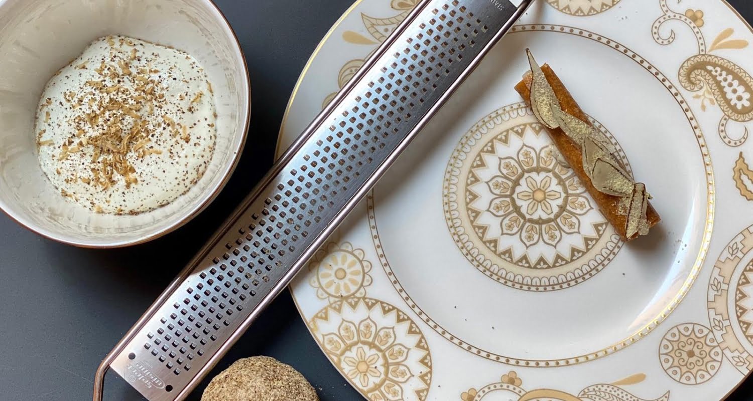 Signatuurgerecht Restaurant Codium in Goes met ui en Belper Knolle